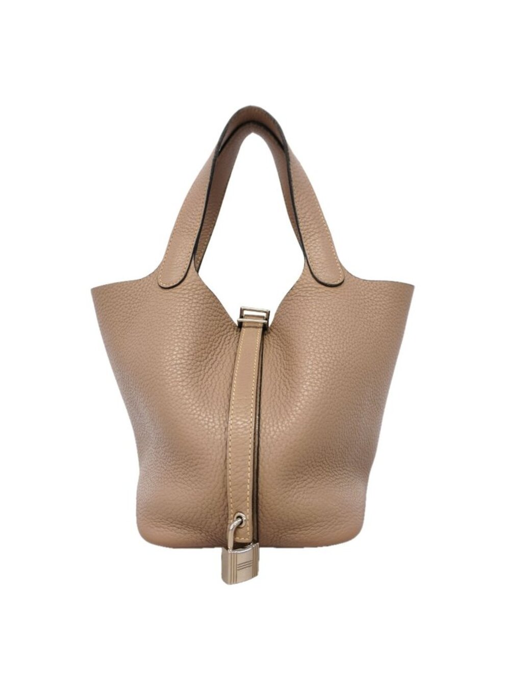 Hermes Handbag Picotin Lock PM Taurillon Clemence Silver
